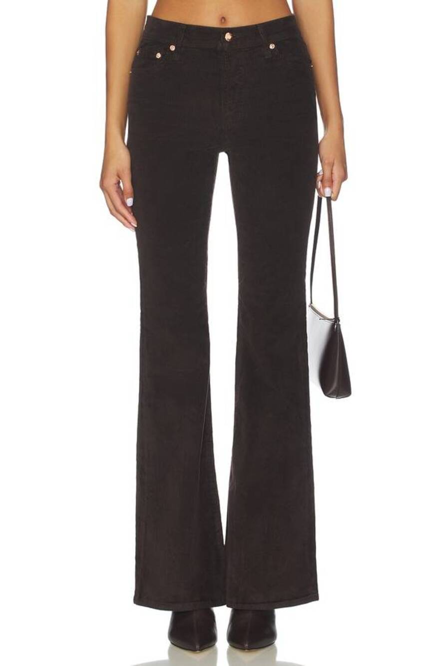 Pistola Kinsley Mid Rise Ultra Flare Jean in Mocha Corduroy 24